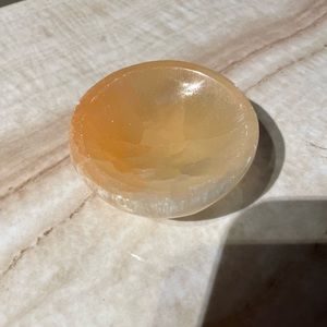 Peach Selenite Bowl